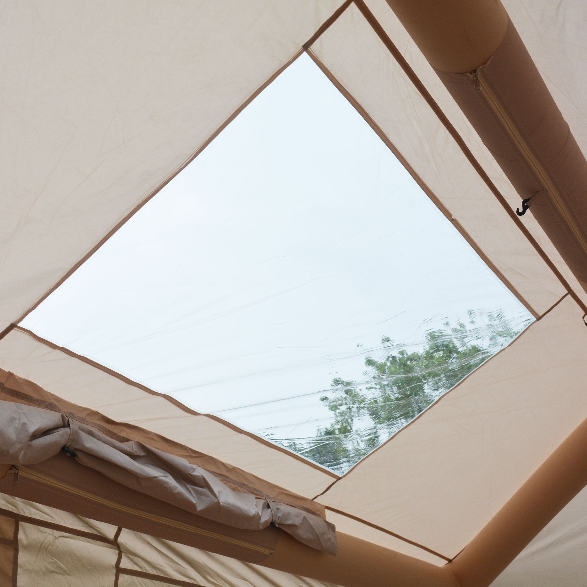 Inflatable Camping Tent With Canopy Waterproof Glamping Shelter_voghion.com